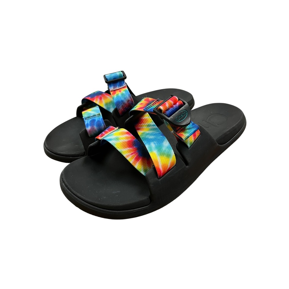 CHACO Chillos Slide Sandal Sz 10 Multi Tie Dye Gorpcore Dorm Shower Gym Travel